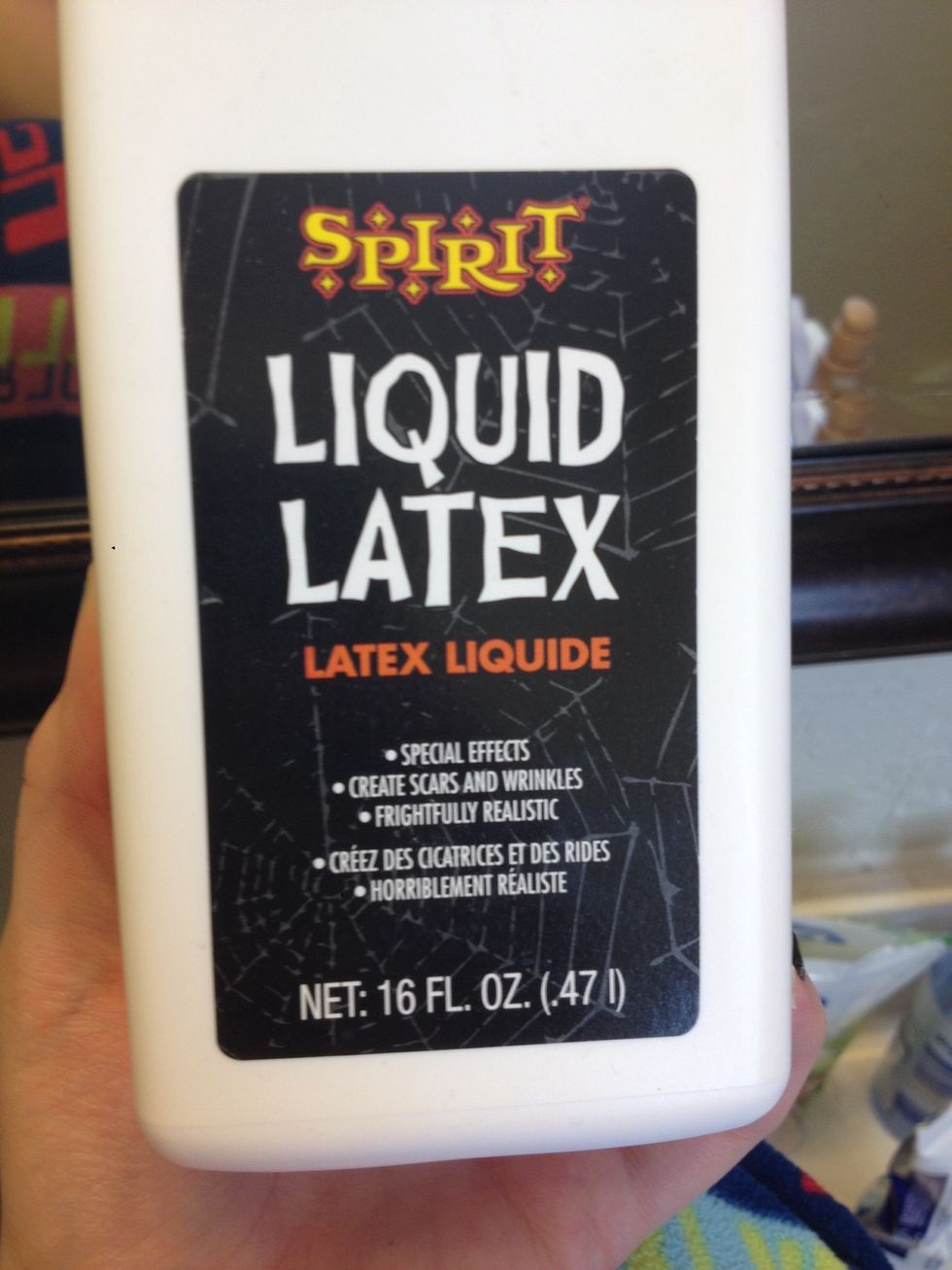 Take some liquid latex and pour a small amount into a container you can throw away