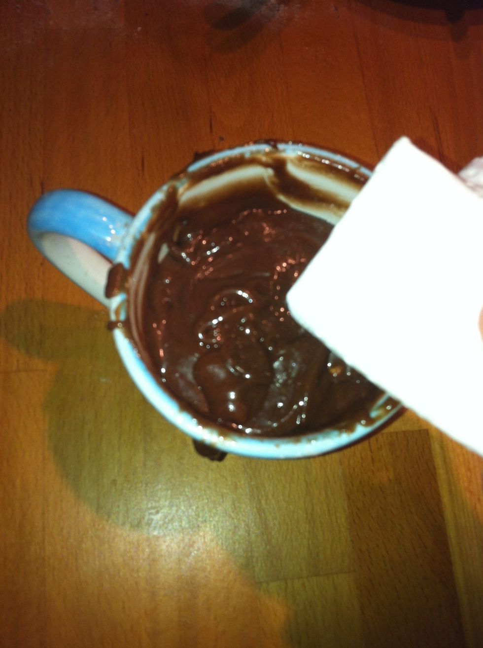 Take some paper and make the cup a little clean. It will just burn.