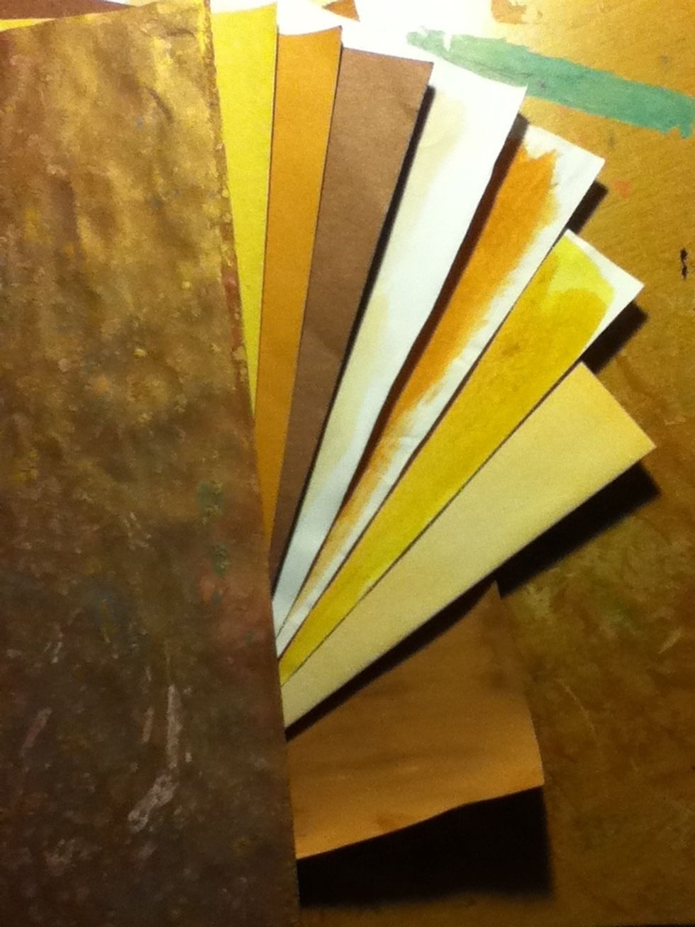 Take some paper that you think would be good to use. I chose a variety of browns and yellows, autumn colours