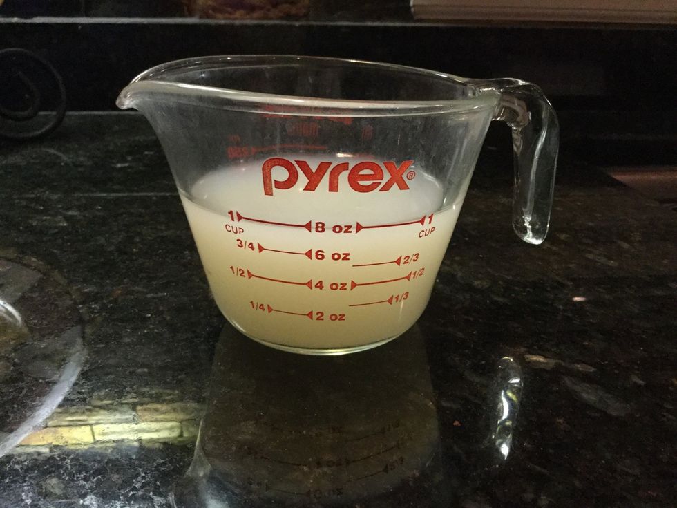 Take the 1 cup of liquid starch and gradually add it with the glue. Do not pour the 1 cup of liquid starch in at once.