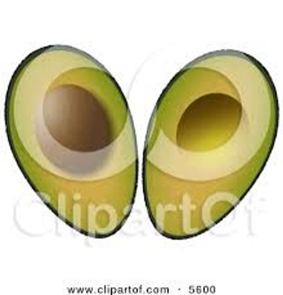 Take the avocado and cut it in half. Next, take the pit out and peel the avocado. http://www.clipartof.com/gallery/clipart/food_3.html