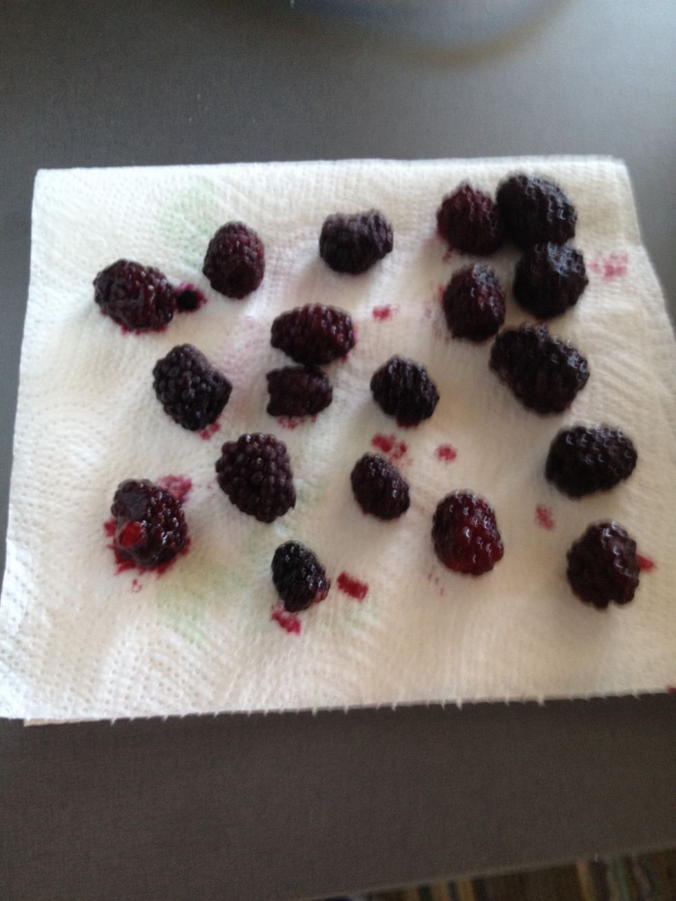 Take the biggest ones out, you can garnish with these afterwords