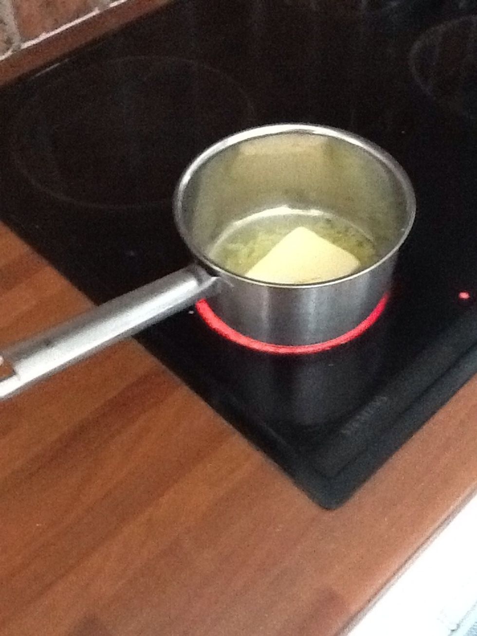 Take the butter and melt it into a pan.