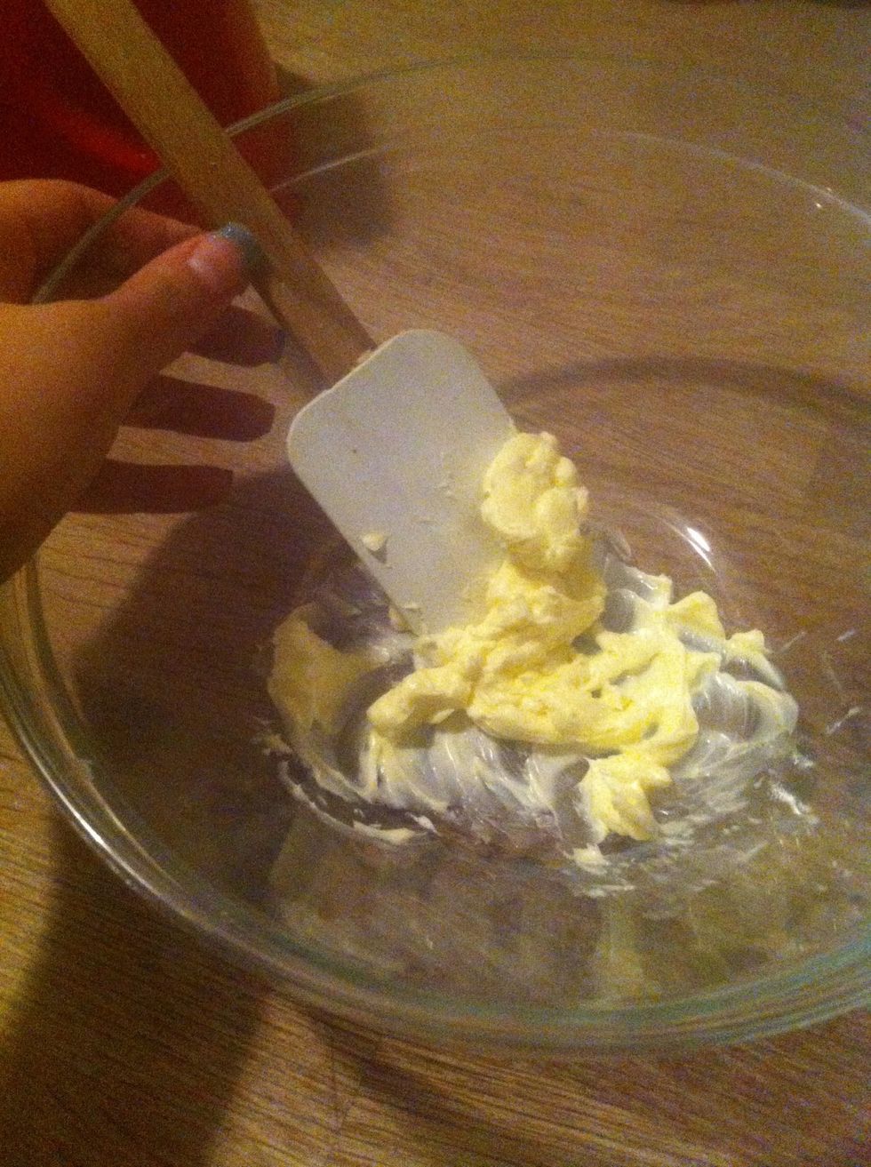 Take the butter and put in a bowl