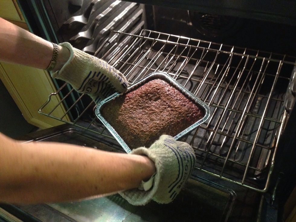 Take the cakes out of the oven when nicely browned and a tester comes out with only a few crumbs