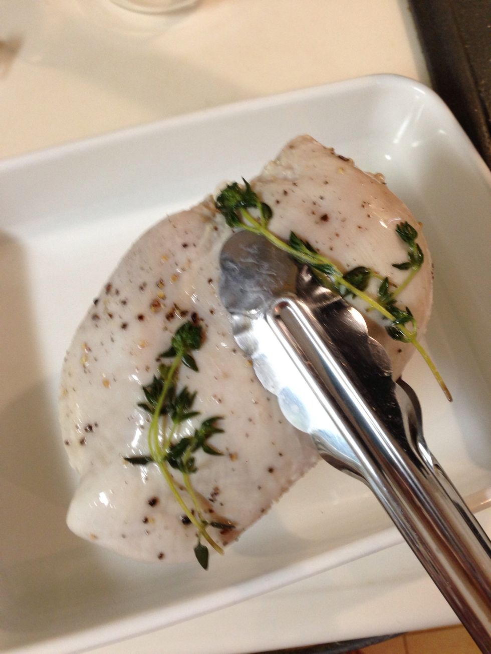 Take the chicken out from the boiled water.