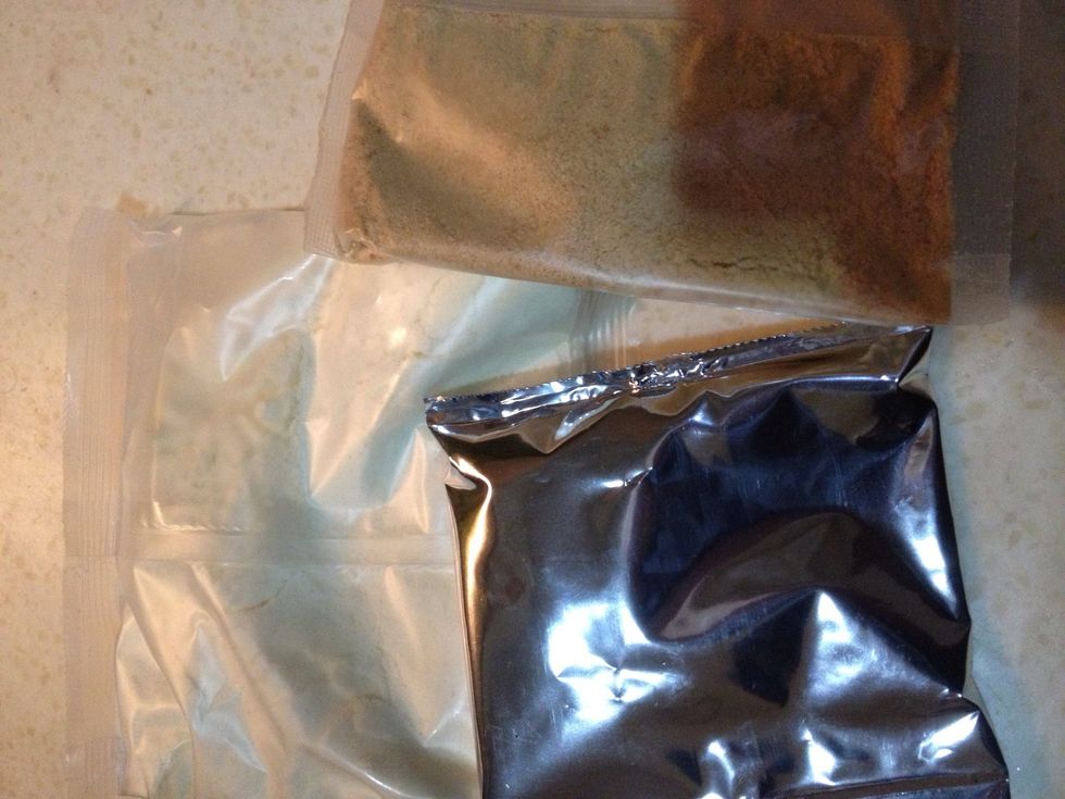 Take the contents of the box it has crumb packet, cheese mix and topping packet