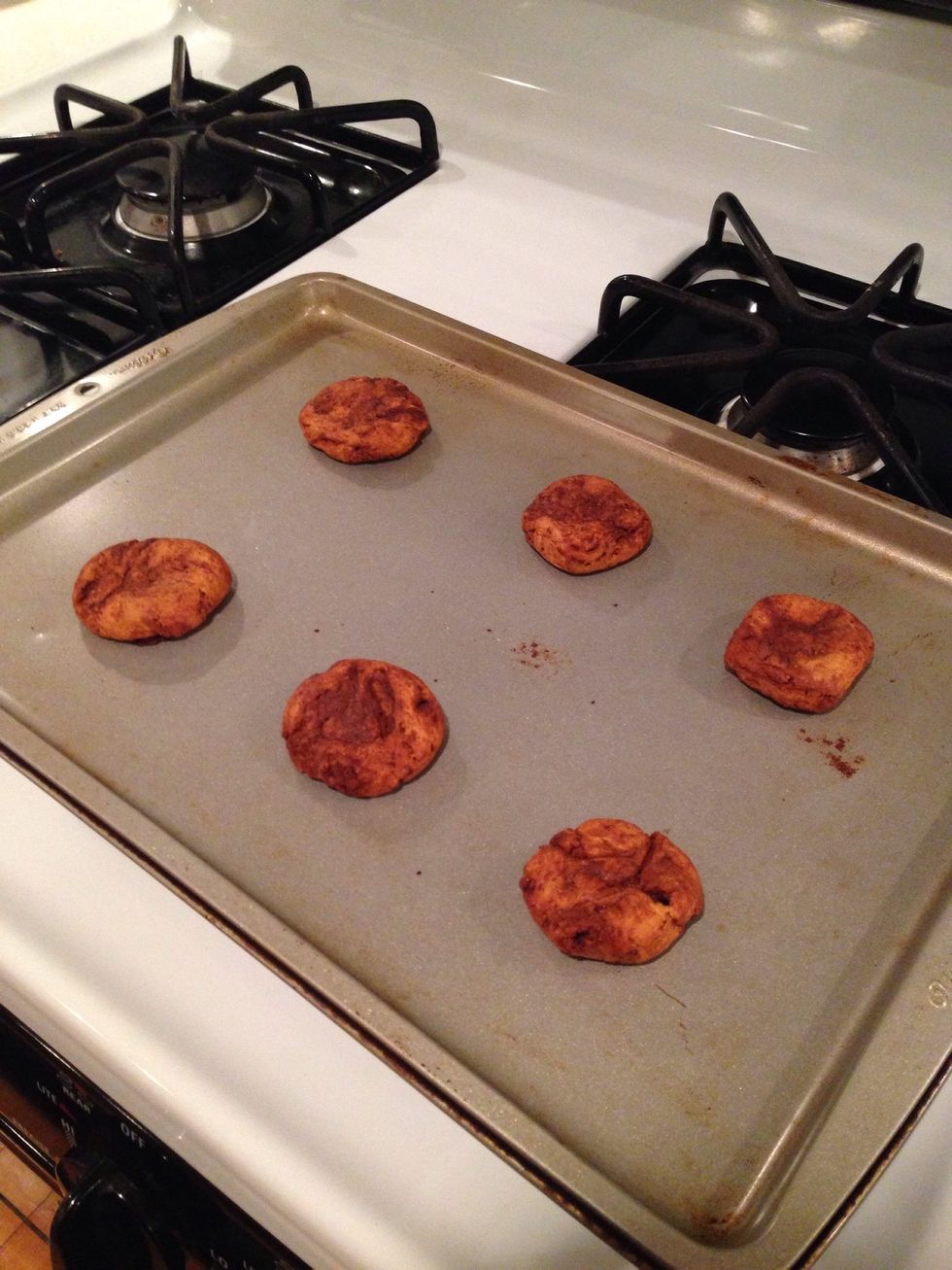 Take the cookies out of the oven when time is up.