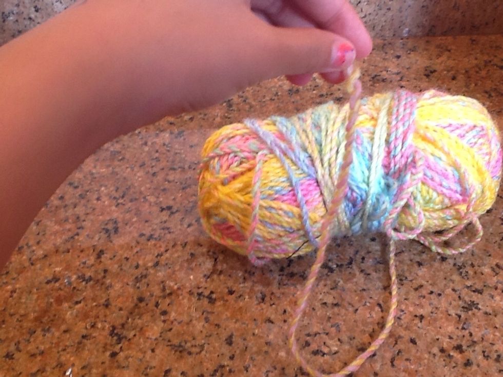 Take the end of your yarn.....