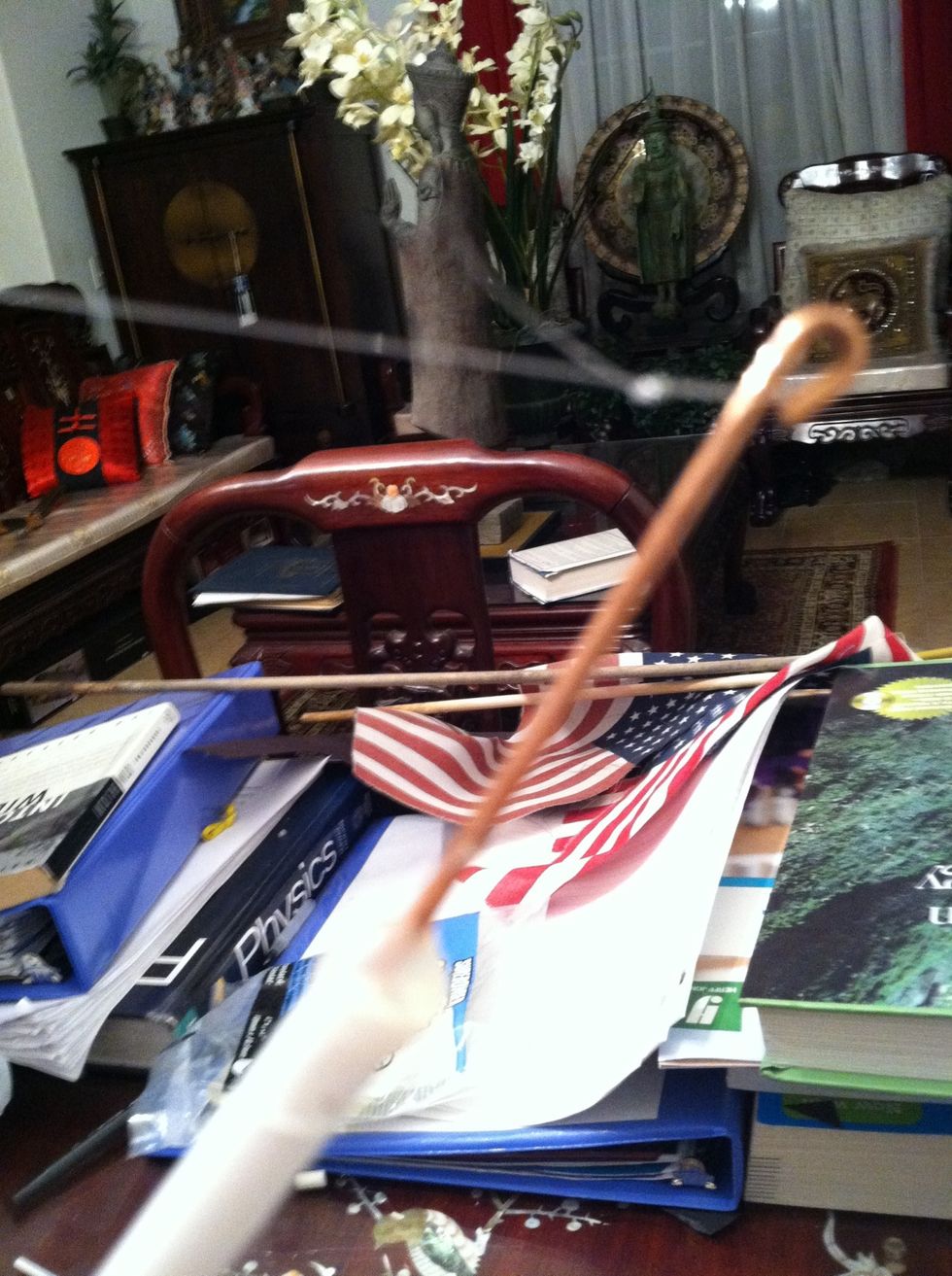 Take the fishing line place it on the hook