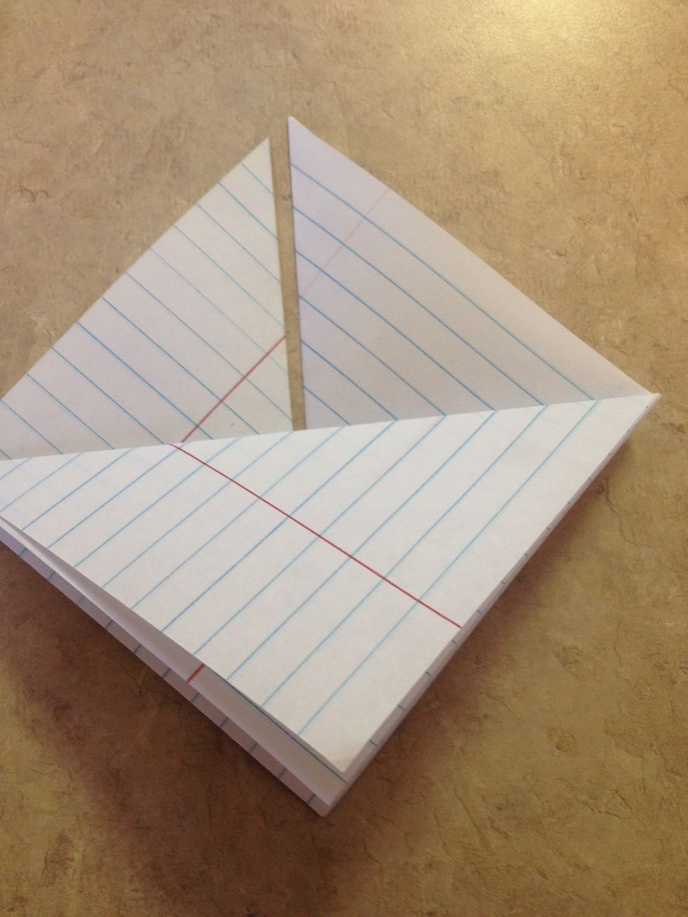 Take the flaps and fold them downward to look like picture