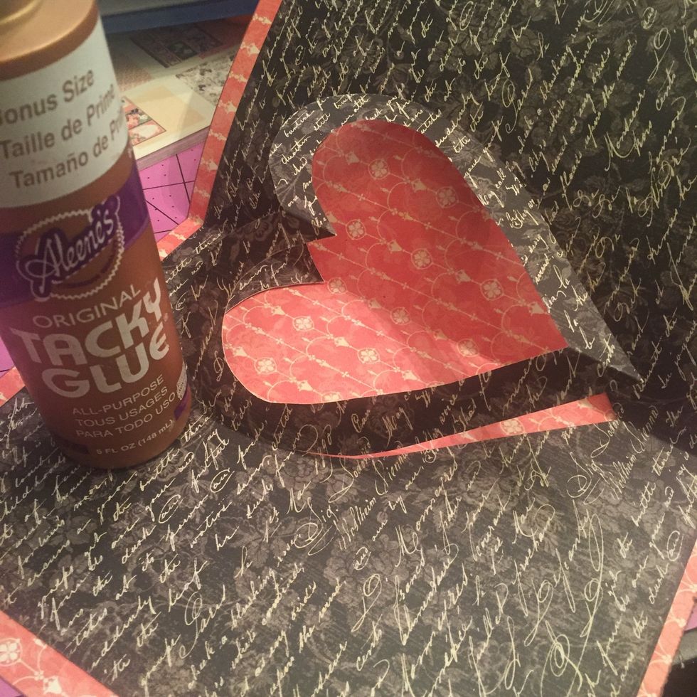 Take the inner card and glue to inside of outer card