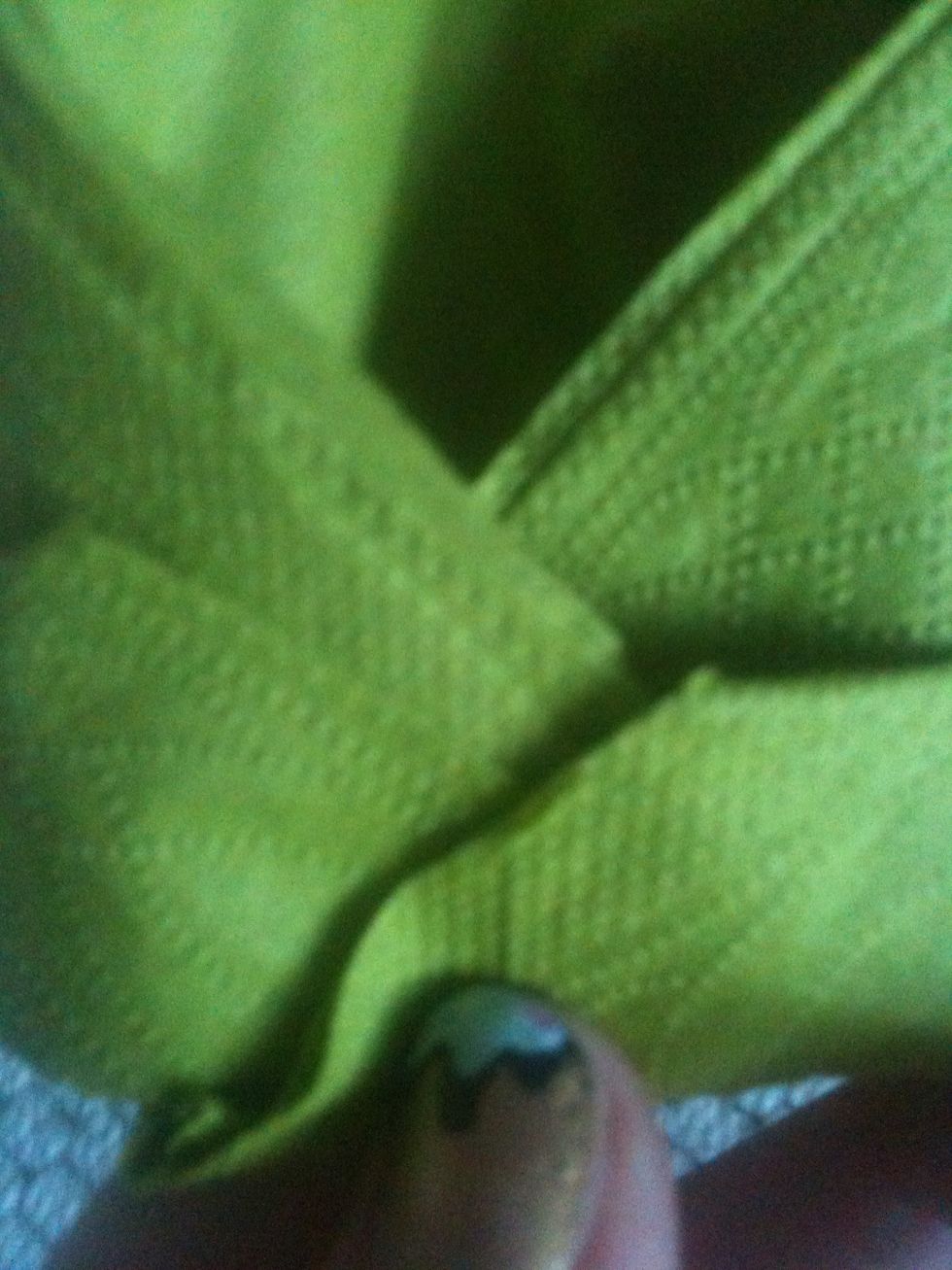 Take the left into the right so that they are folded together