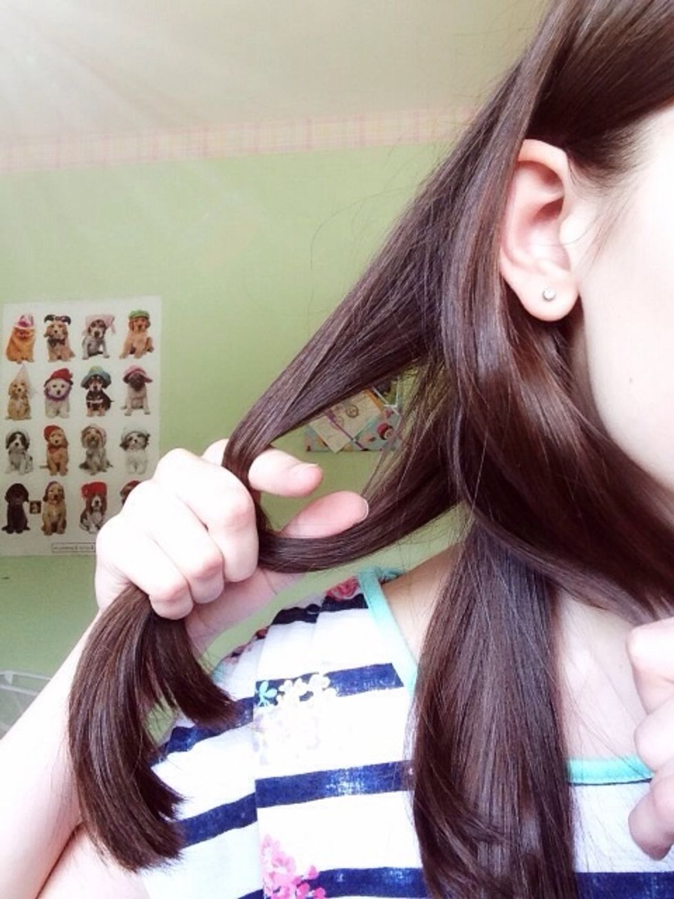 Take the left section and make a whole towards the top