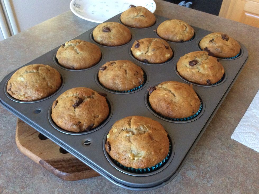 Take the muffins out and let them cool