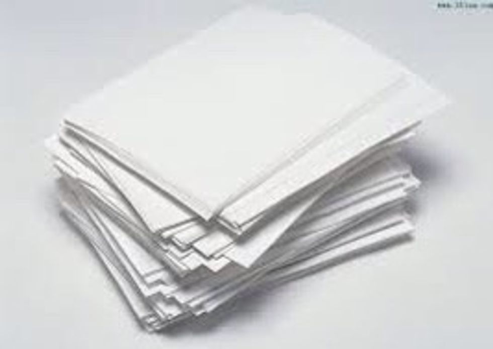 Take the paper and put it in front of you