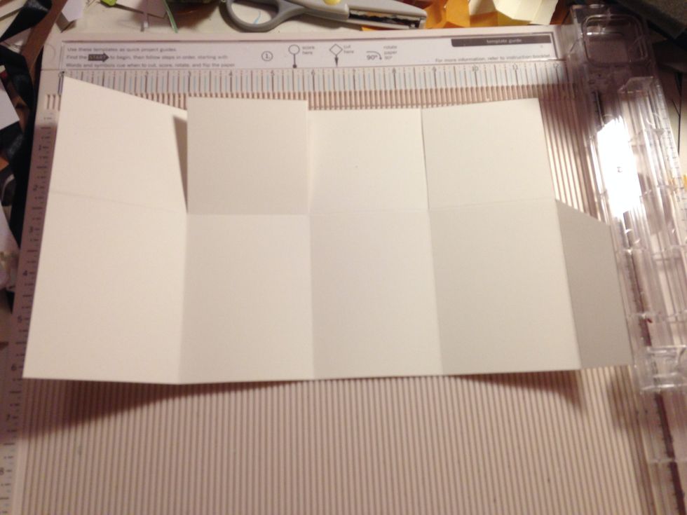 take the paper and score at                                                     2-3/4' 5-1/2' 8-1/4' 11'