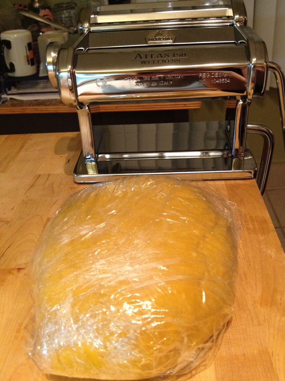 Take the pasta out of the fridge(I think I kept it in for about an hour and a half).