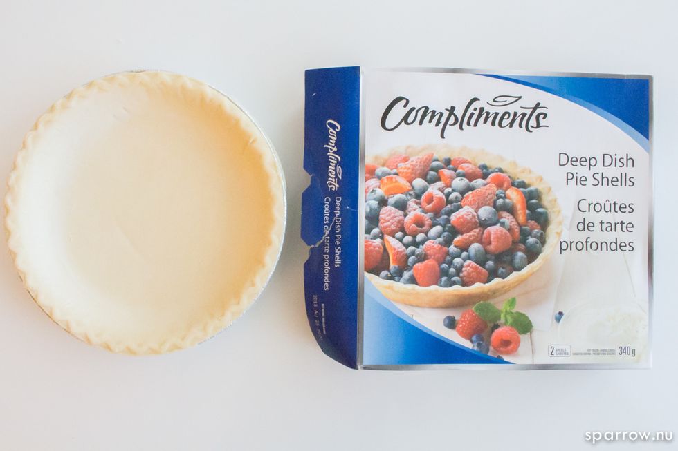 Take the pie crust out of the freezer, and allow to thaw at room temperature for a minimum of 15 minutes.