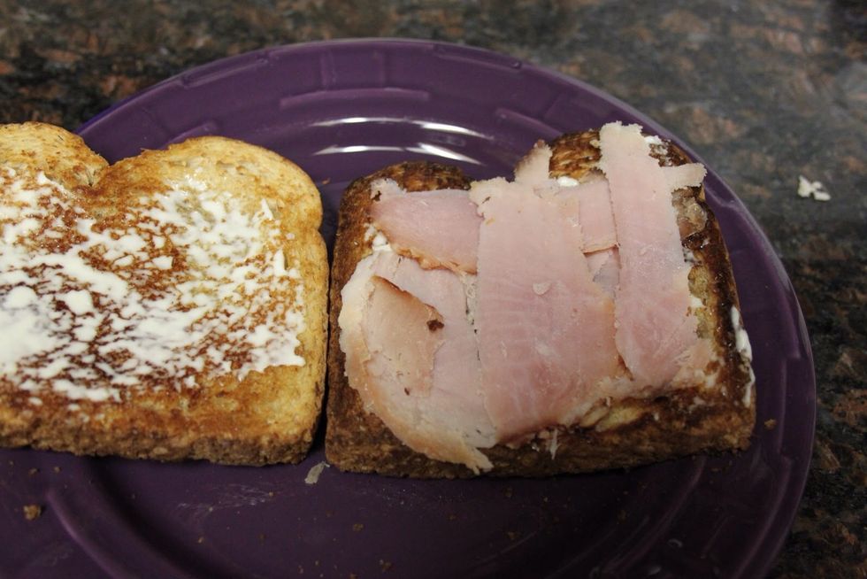 Take the piece of turkey and put it on the other piece of bread. (www.michellestatsycreations.com)