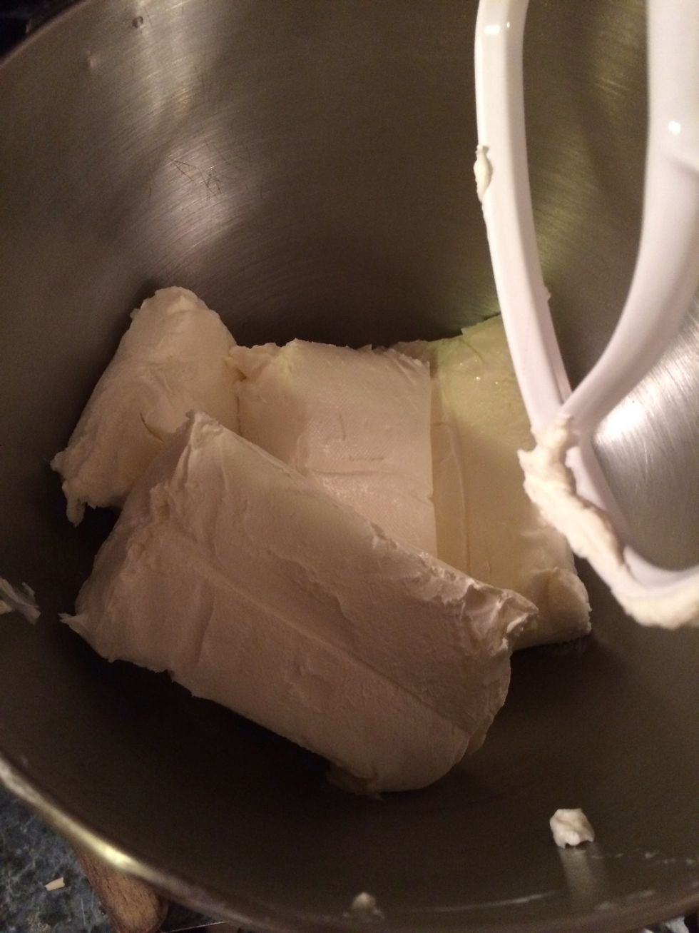 Take the room temp cream cheese  and add it to the bowl