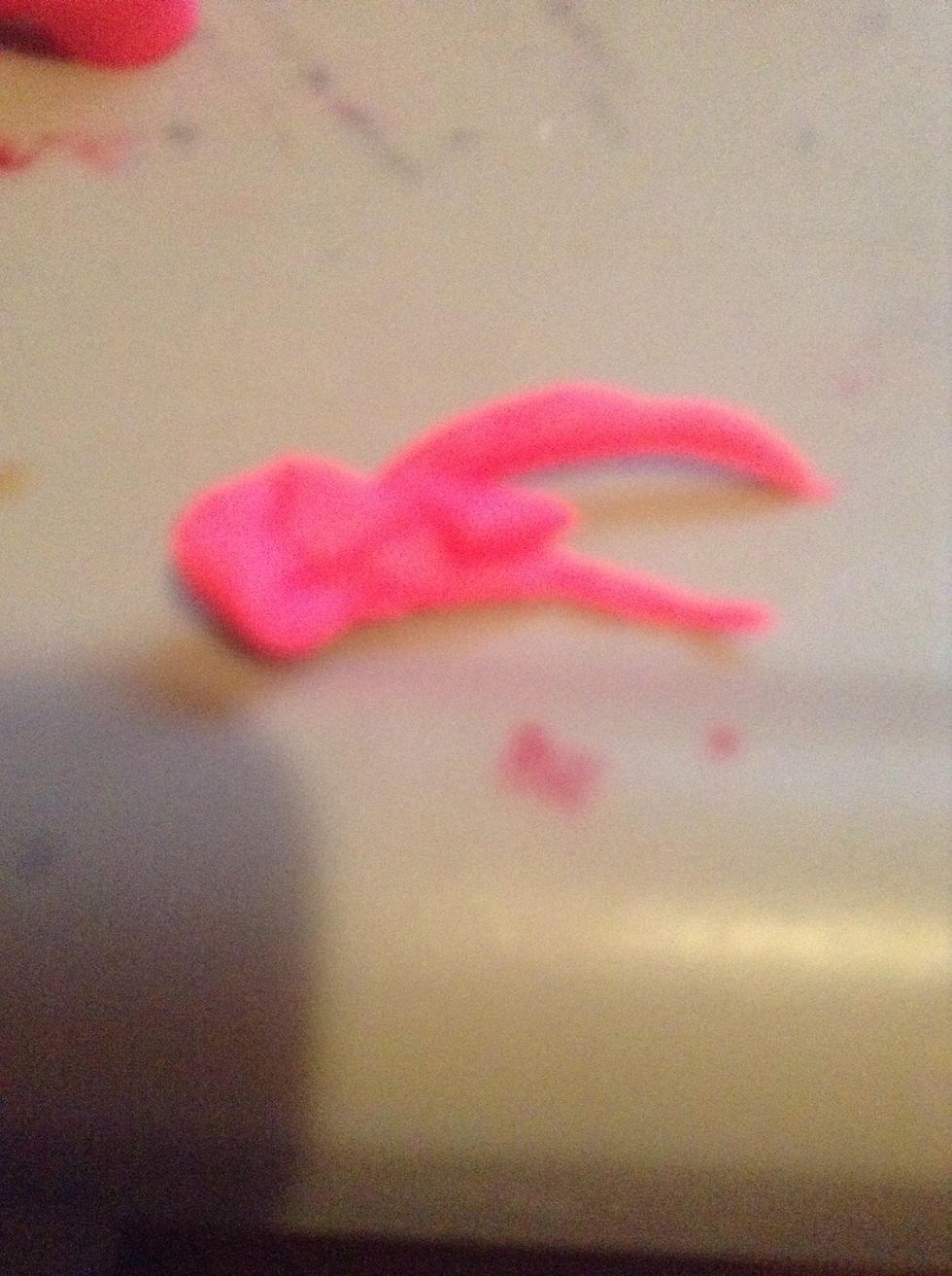 Take the scrap clay from cutting