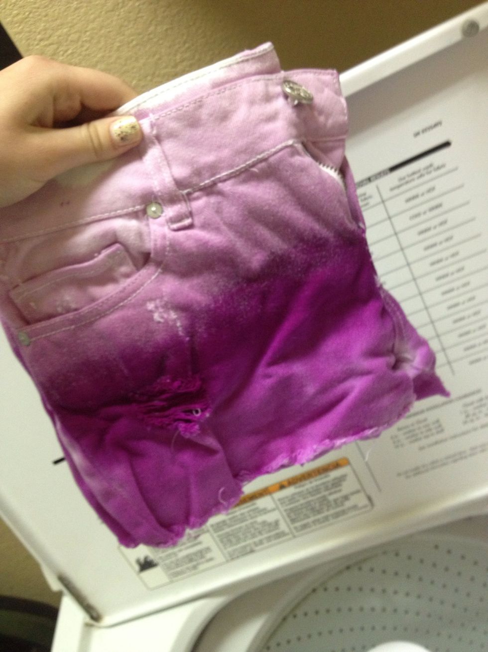 Take the shorts out of the Ziplock and wash on cool