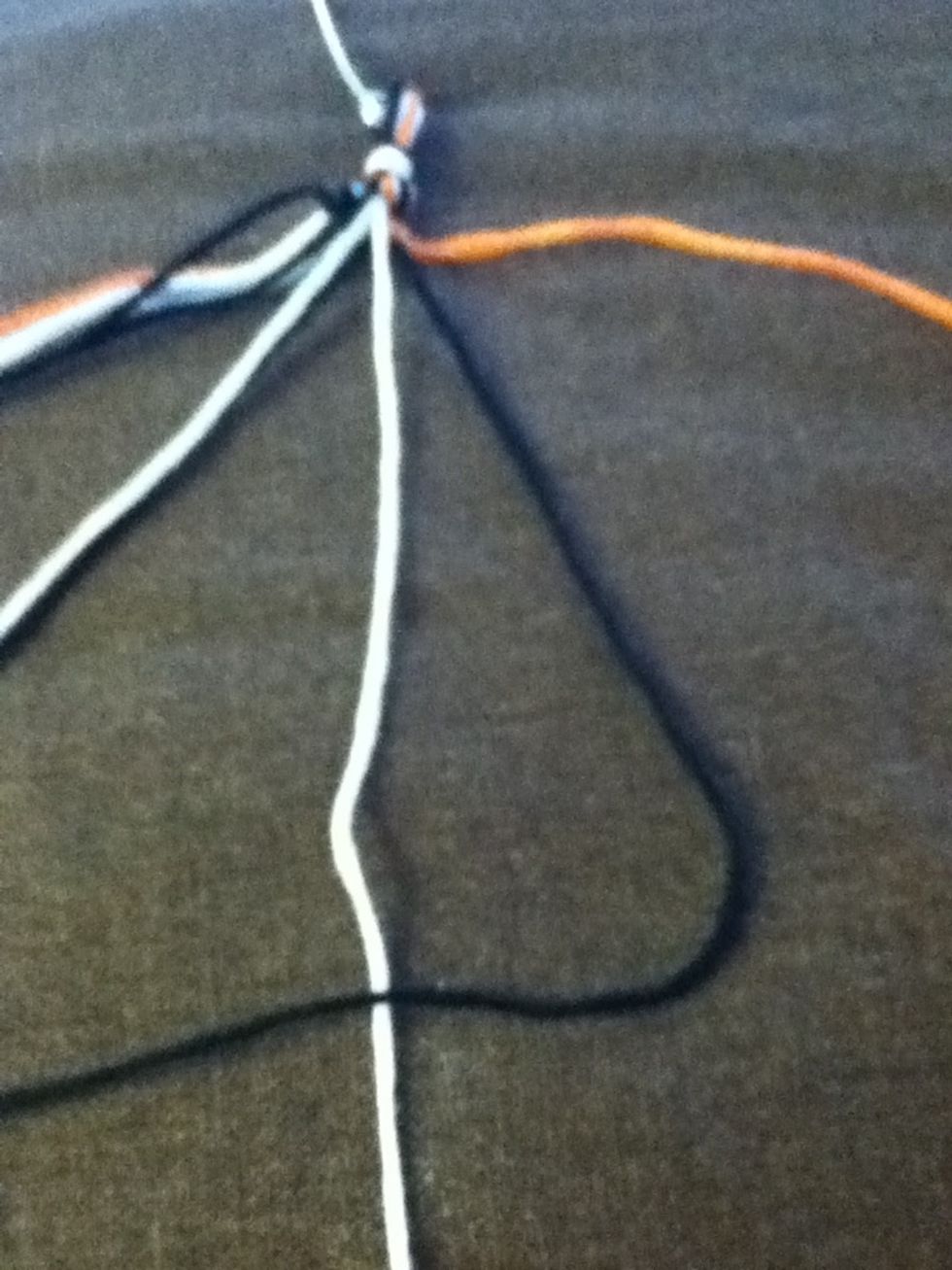 Take the thread to the left of the border thread and do a reverse -> reverse pattern.