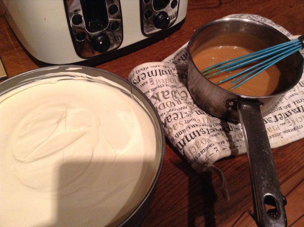 Take the tin of caramel and melt is slowly in a pan, don't rush otherwise the carmel will taste burnt