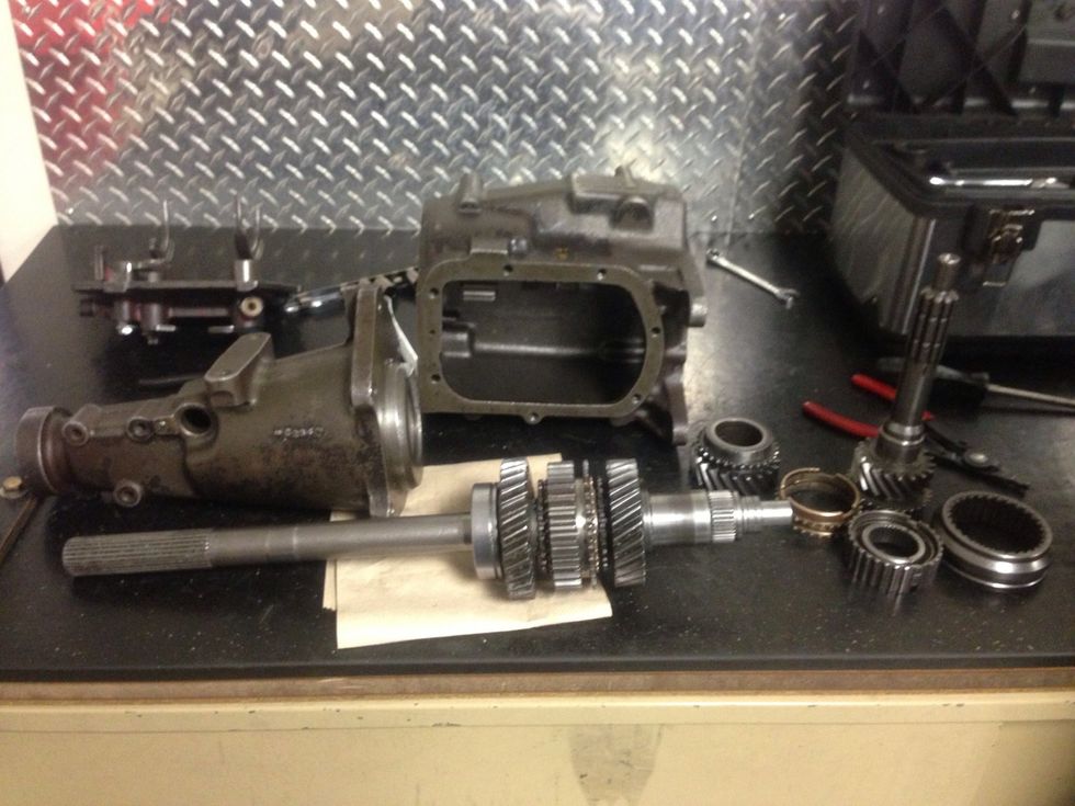 Take the tran housing off (don't forget to take off the c-clips)