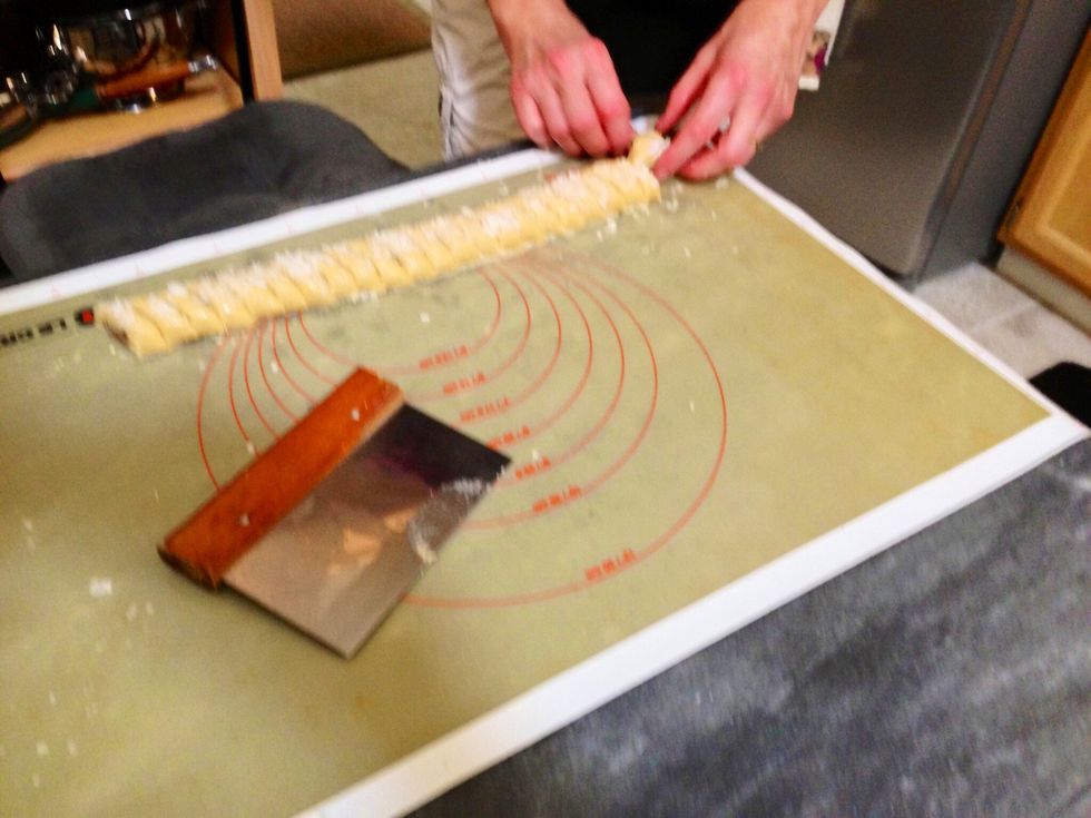 Take the two end pieces, which will be smaller, and put them together, with the cut sides facing in, to make a full cookie...waste not, want not!! \ud83d\ude00