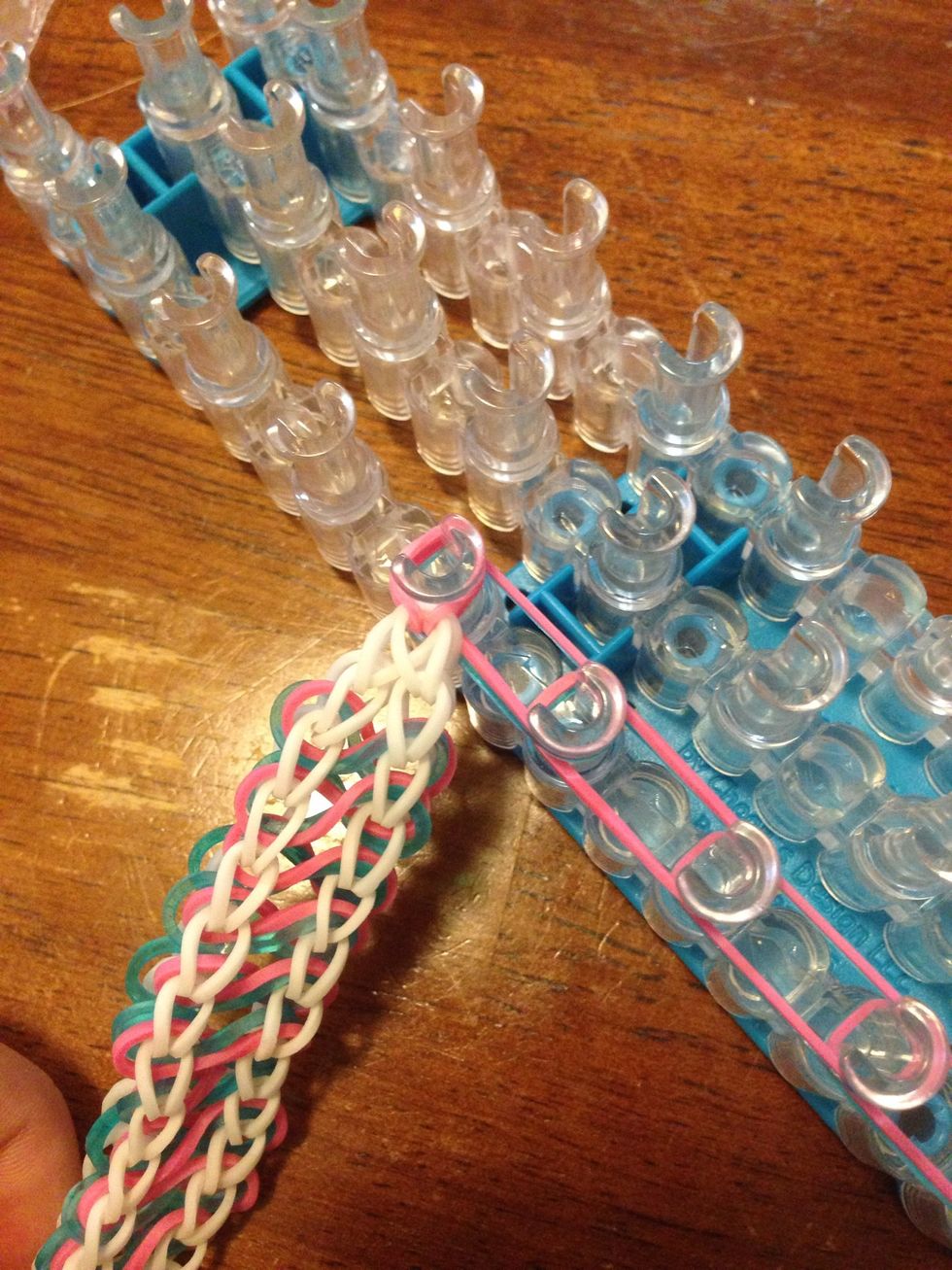 Take the two sides off your hook, sliding them onto the top pin.