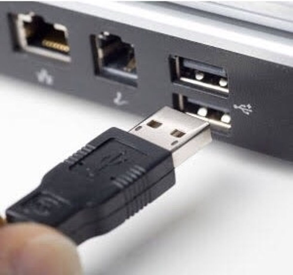 Take the USB plug and push it in to the computer, make sure it fits securely but not so its so tight it breaks the computer