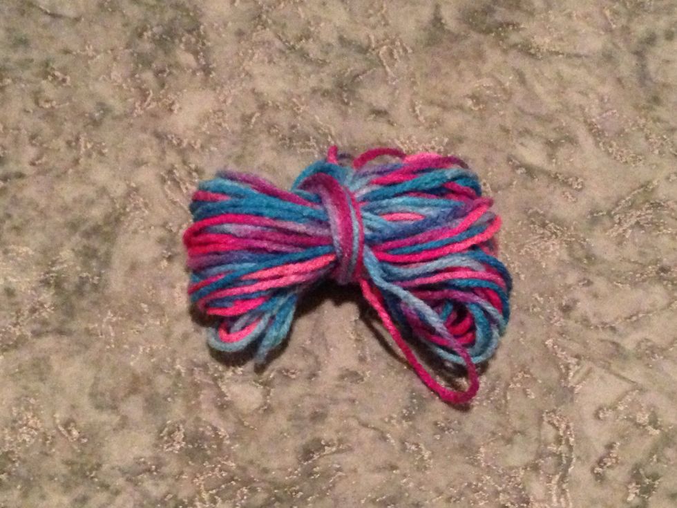 Take the yarn you bought and look for one of its ends.