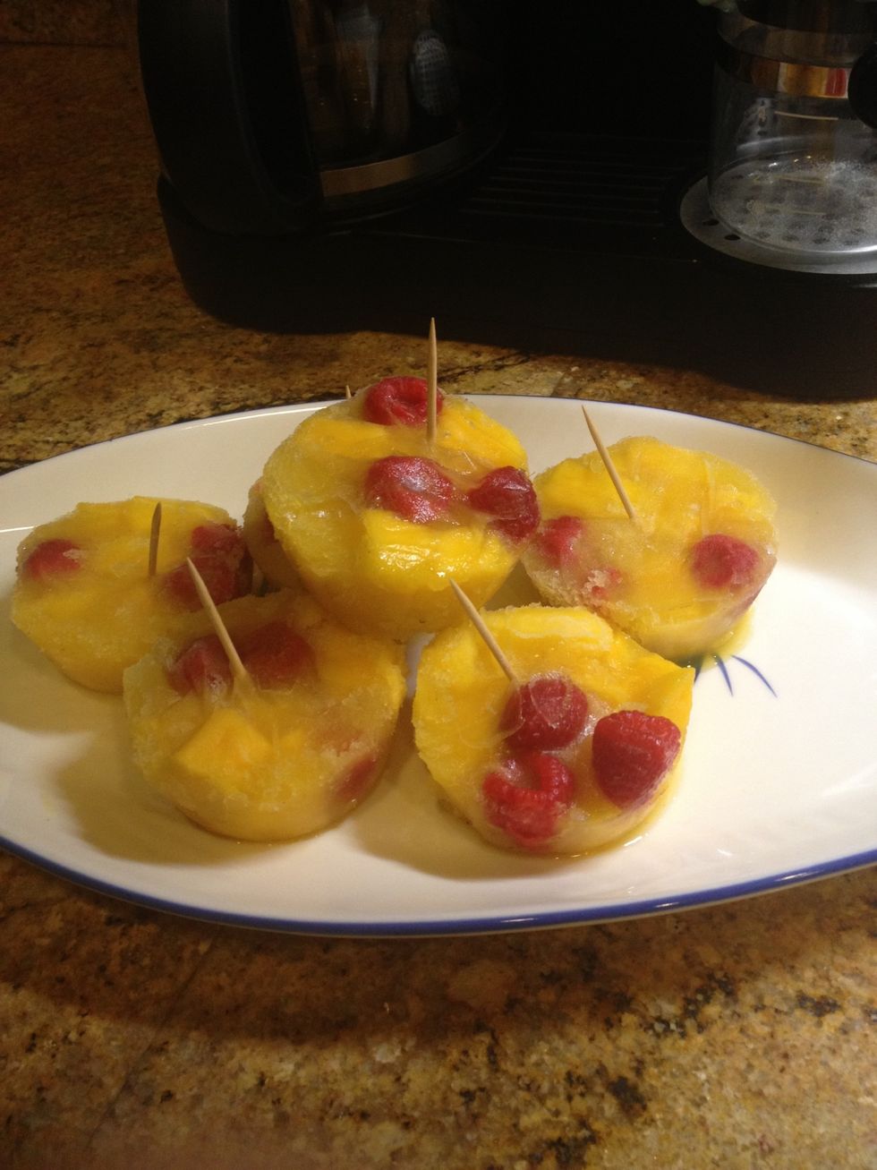 take them out of the freezer and voila! mango ice pops !