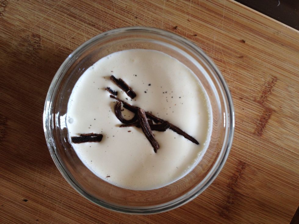 Take those extra bean goodies and soak them in 1/2 cup of whipping cream for later.