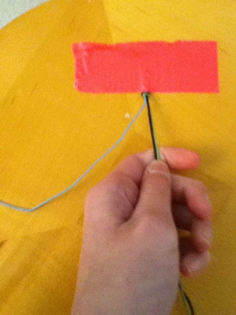 Take two colors in your hand. Leave the color you are staring with out.