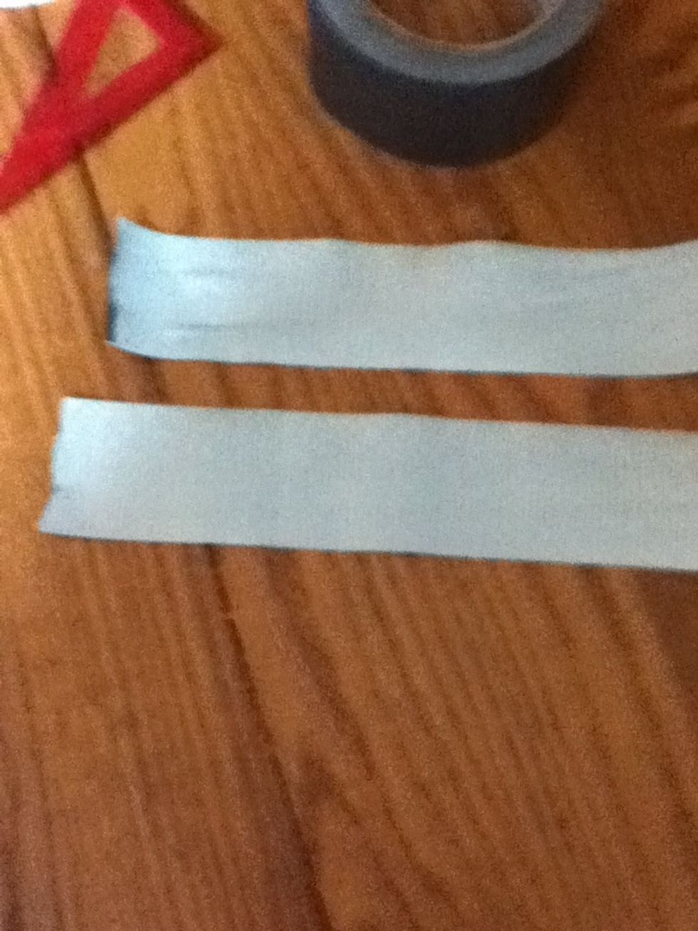 Take two eight inch pieces of the second color