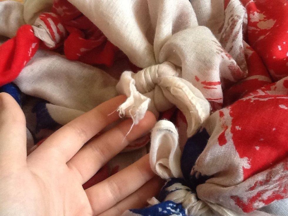 Take two ends from the second and the third knot and..