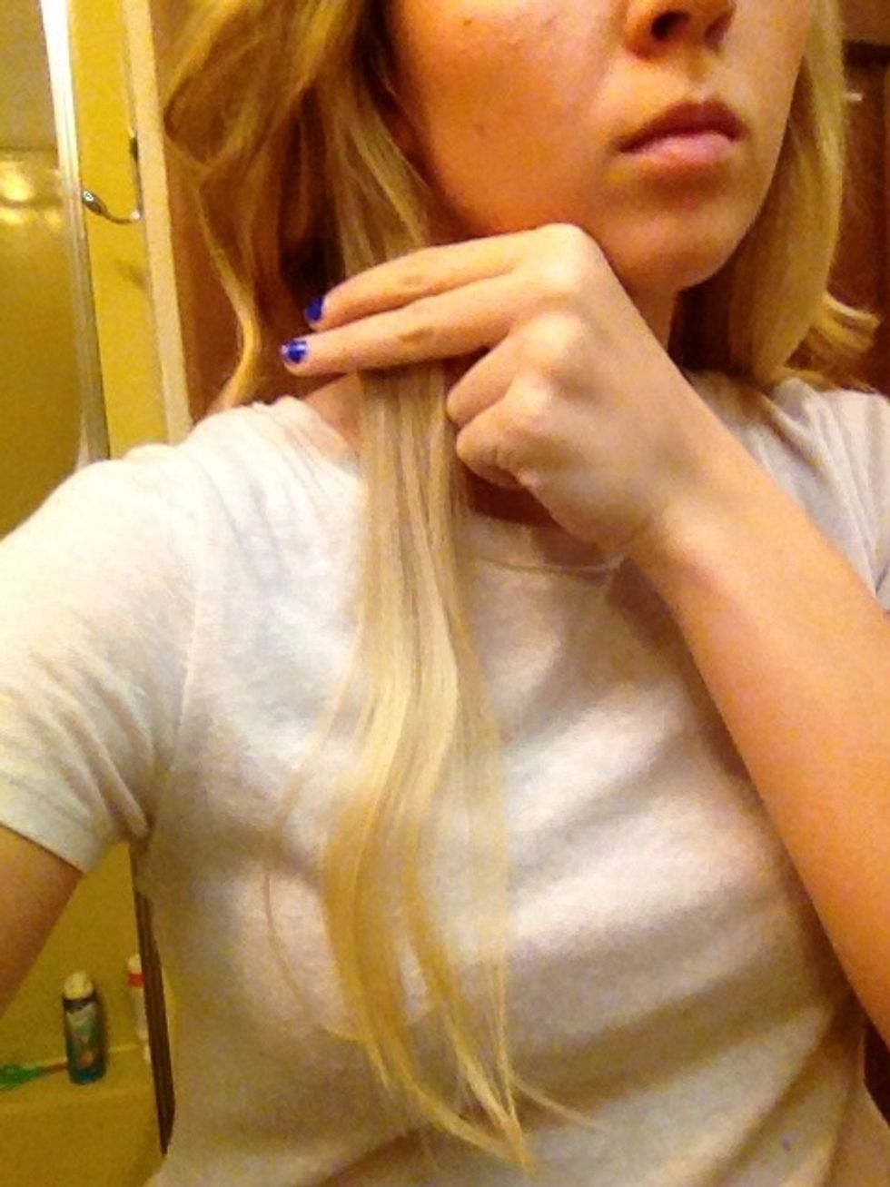 Take two fingers and place them where you want your curl to start.