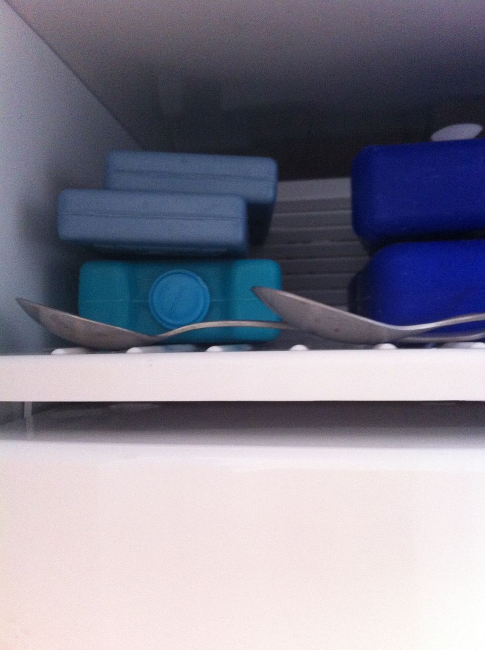 Take two lovely spoons from your silverware drawer and place them in the freezer.