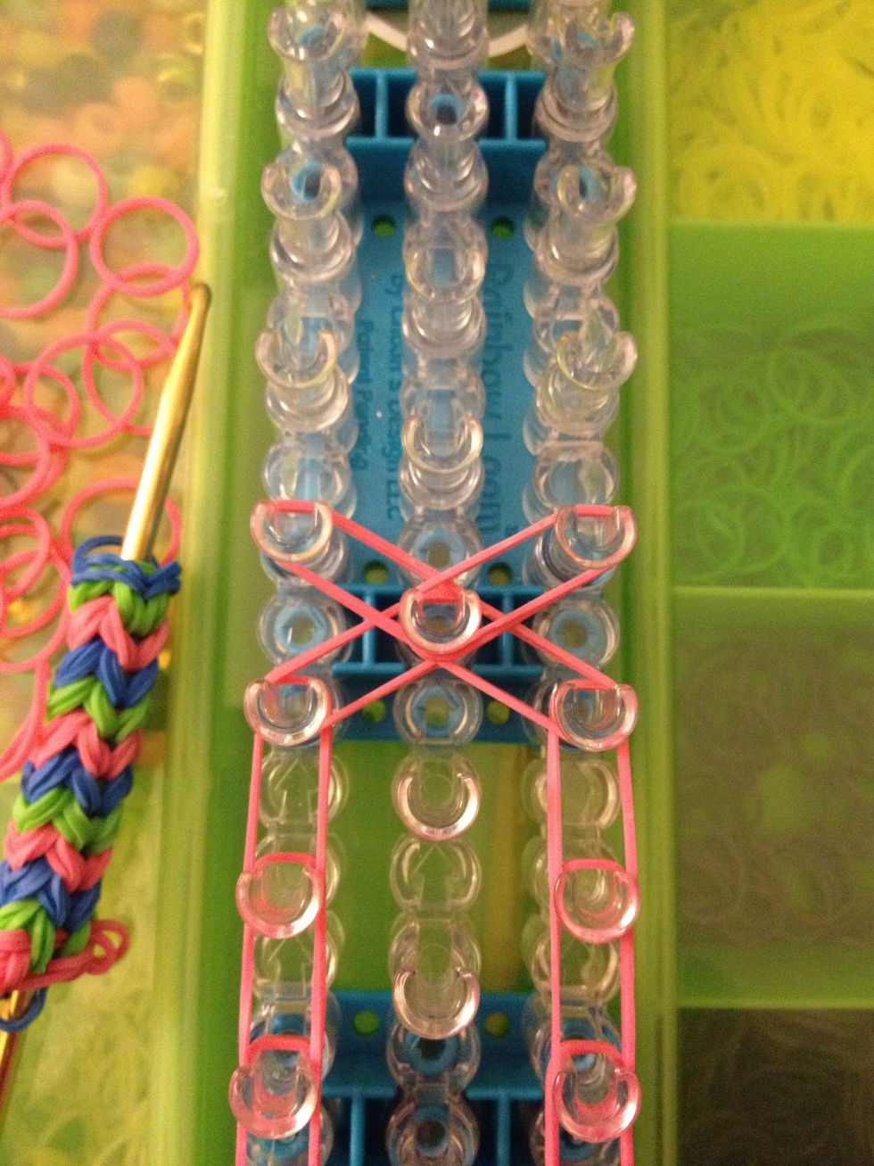 Take two more and go from the center to the left and then center to the right.