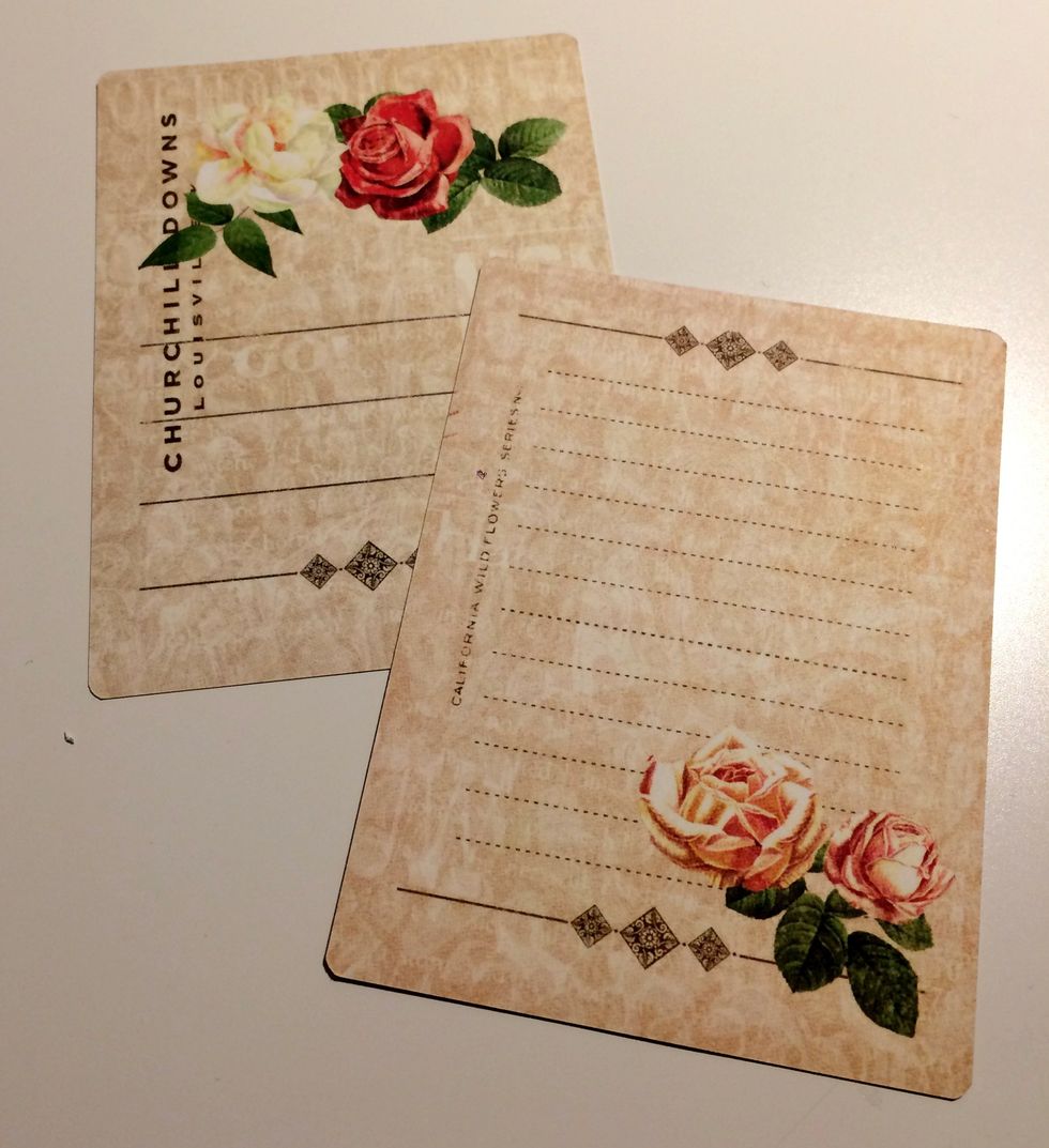 Take two rose journaling cards from the Ephemera package.