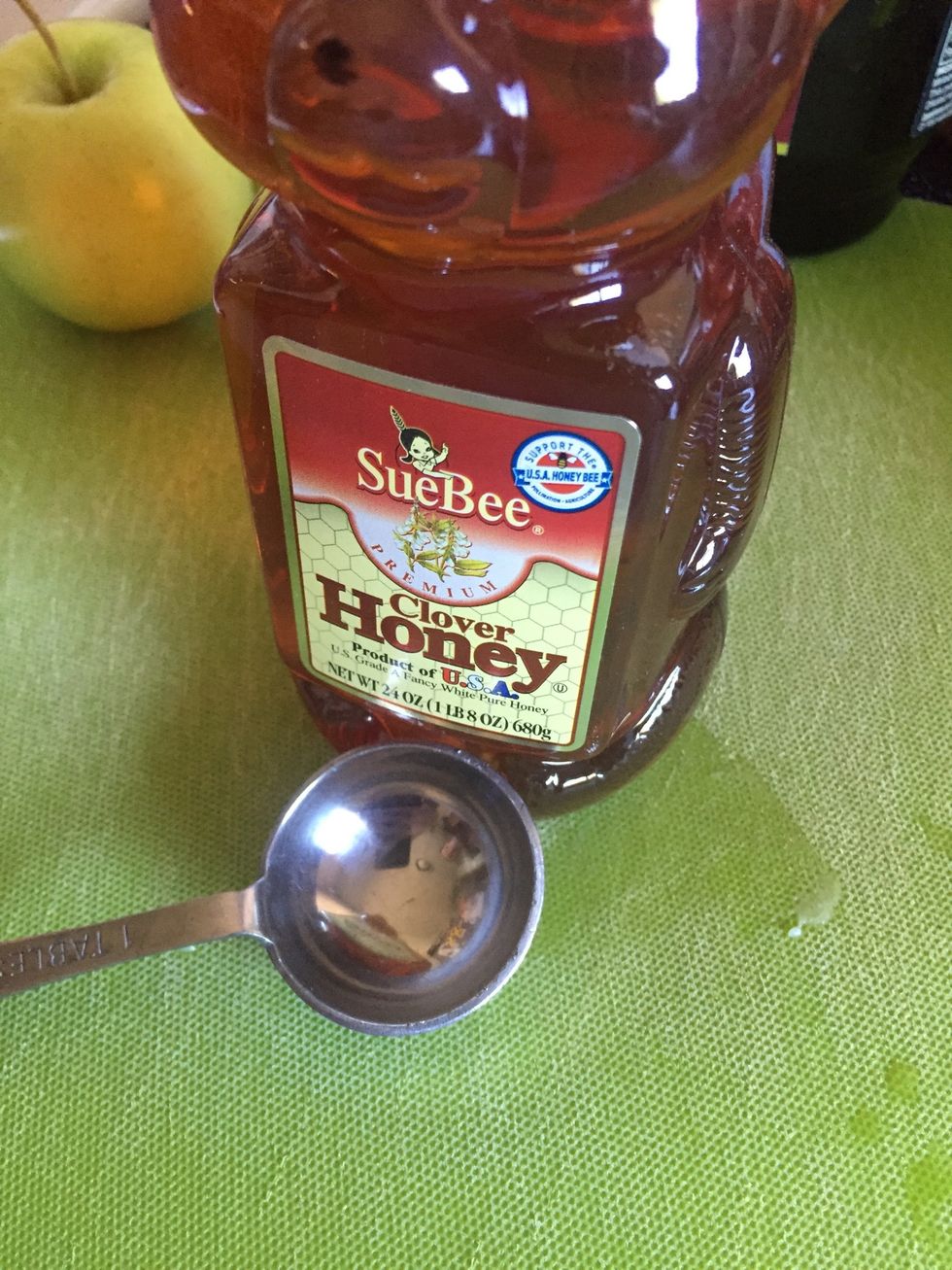 Take two tablespoons of honey to the coconut oil and water mix