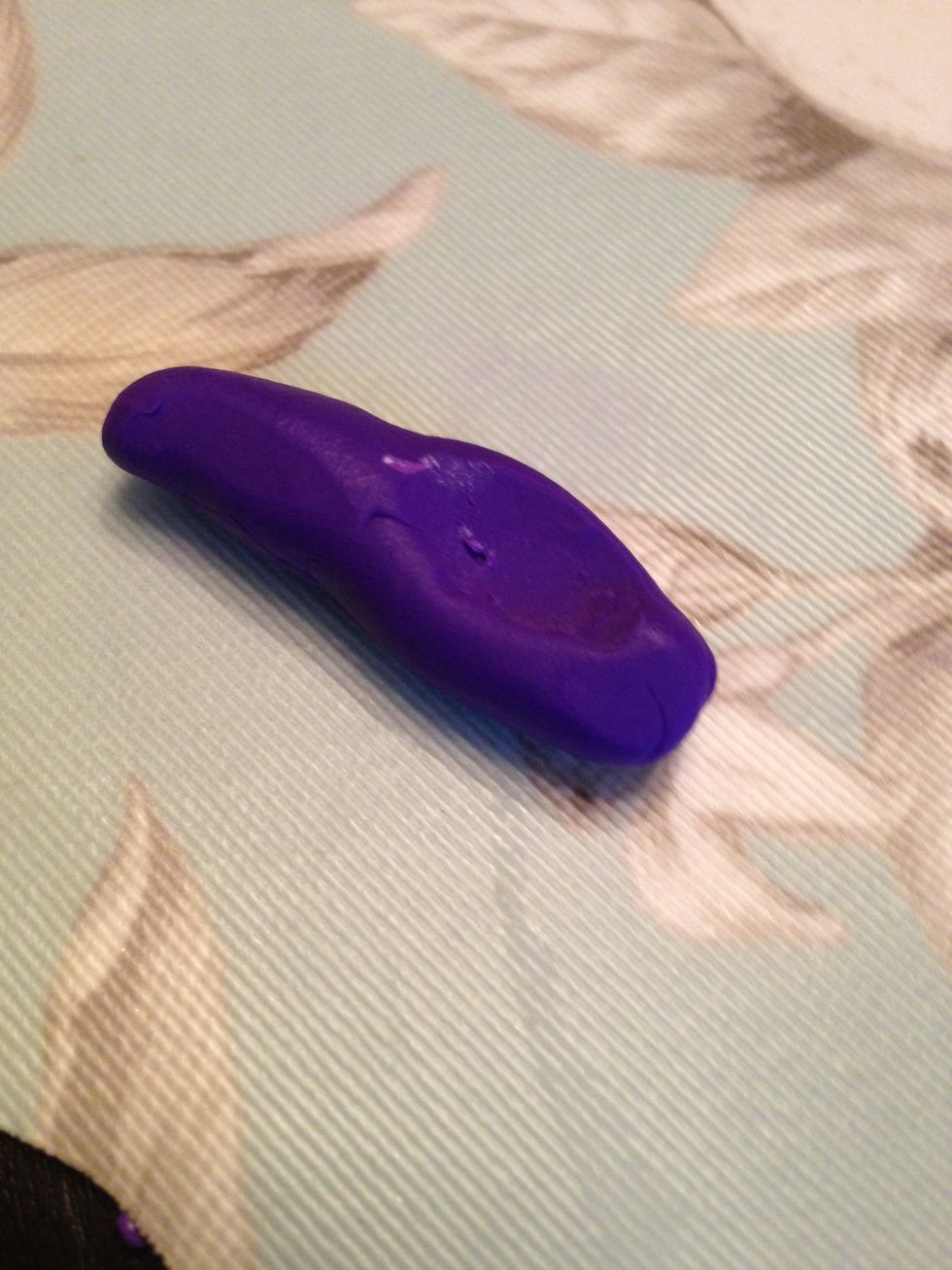 Take ur clay and cut it to a decent size that u want. Today ill b making twilight sparkles cutie mark, so the colors will b purple, white and pink