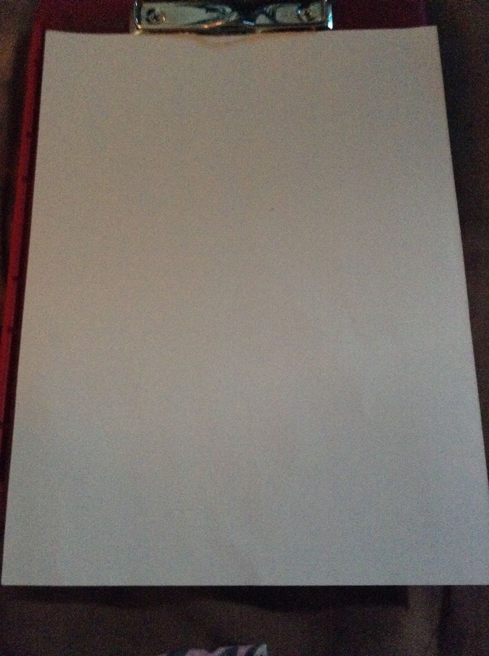 Take ur piece of paper and put it on a flat surface. I put mine on a clip board.