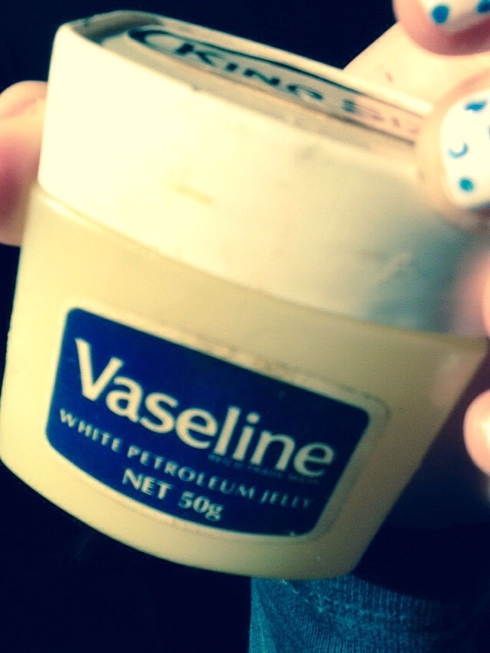 Take ur Vaseline ( I no mines old) and ur gel tube and put them in a dish.