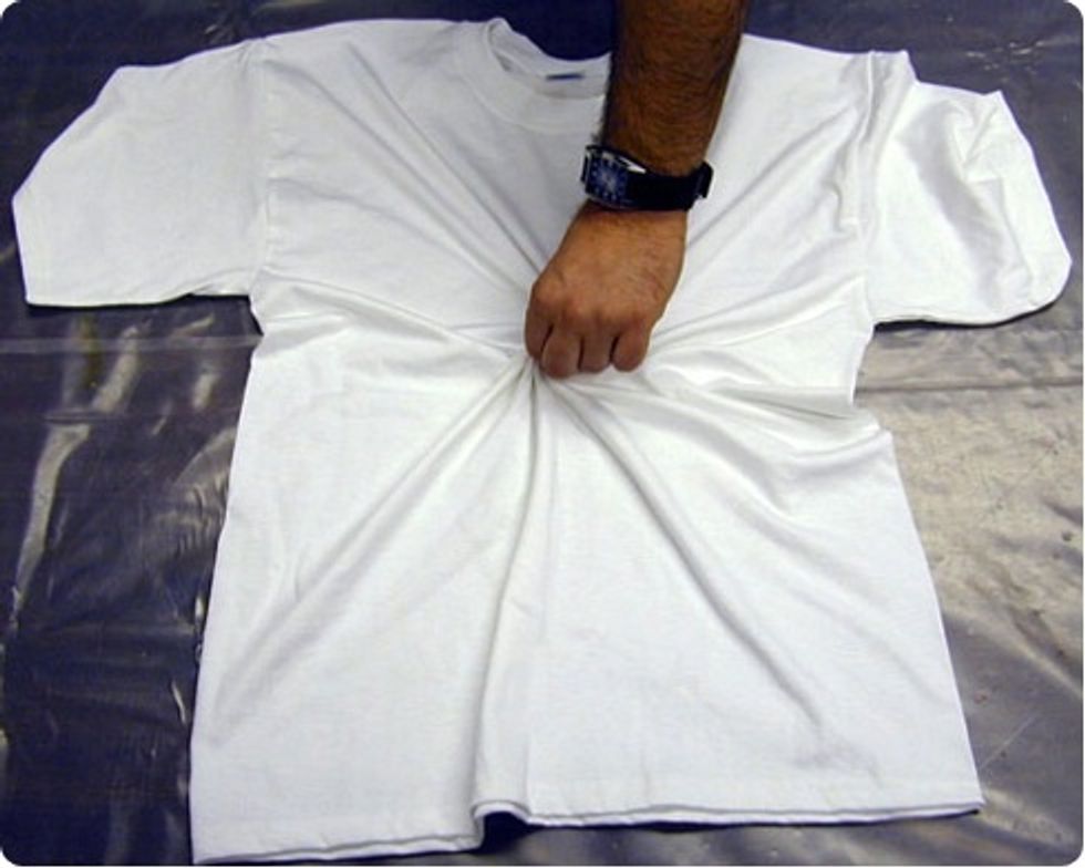 Take you shirt and start twisting it like this