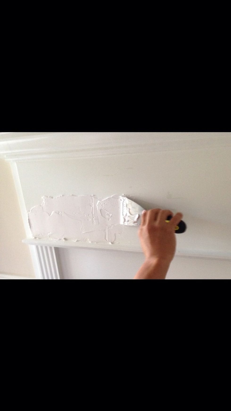 Take your adhesive putty and apply some on your surface your going to work on or the piece you are about to put on. Whichever you like