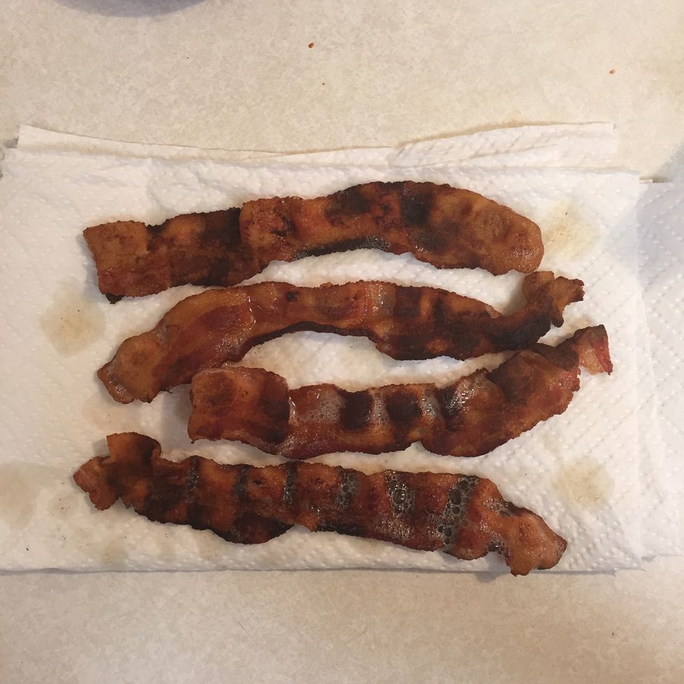 Take your bacon off once it is cooked to your desire